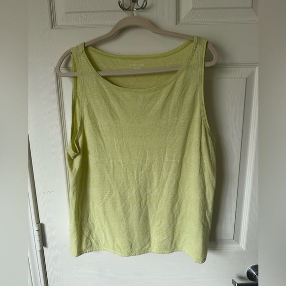 EILEEN FISHER Lime Green with white striped Sleeveless Tank Top. - Picture 1 of 7